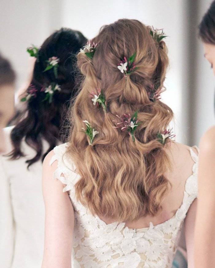 Красивые свадебные прически с распущенными волосами