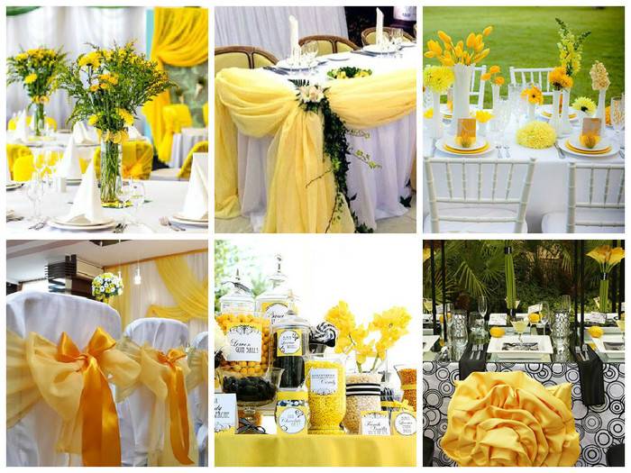 Желтая свадьба: декор, тематика, аксессуары, одежда