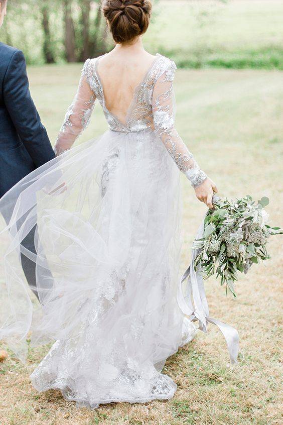 ᐉ серое свадебное платье для невесты - фото и видео обзор - svadebniy-mir.su