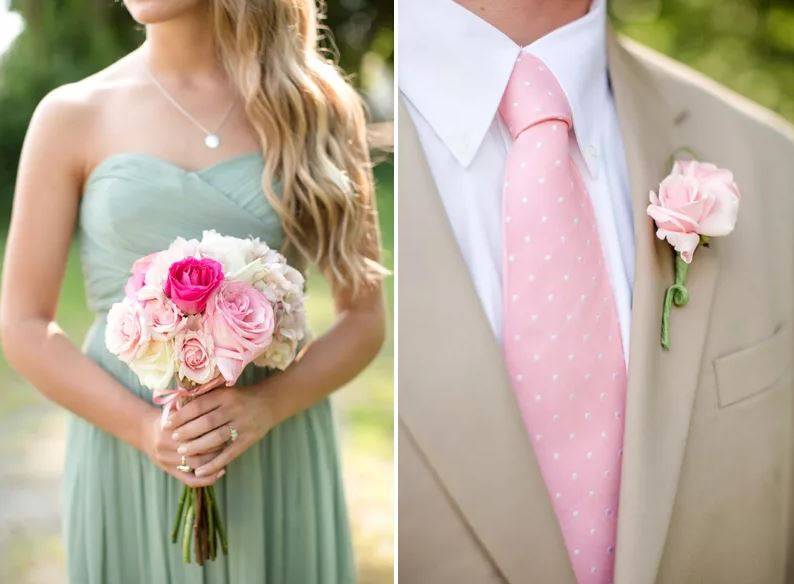 Мятная свадьба – оформление зала в союзе с розовым цветом