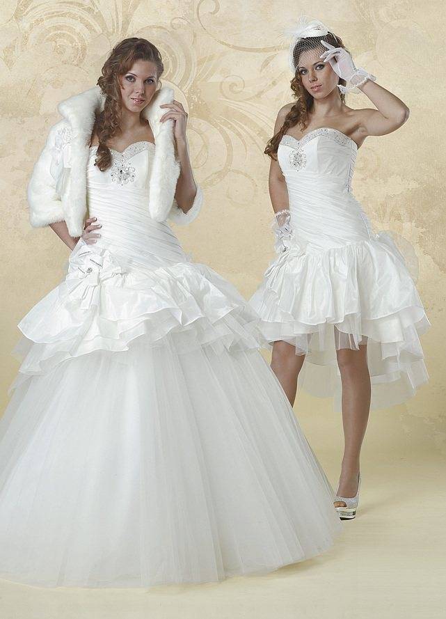 Лучшее свадебное платье трансформер с отстегивающейся юбкой