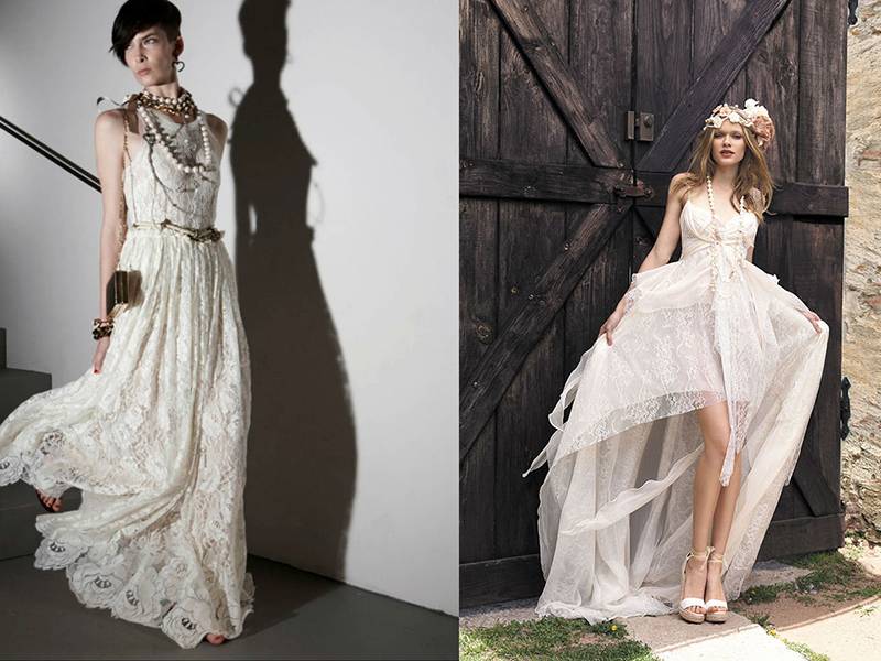 Платье в стиле бохо на свадьбу: 100 красивых и стильных фото современных фасонов