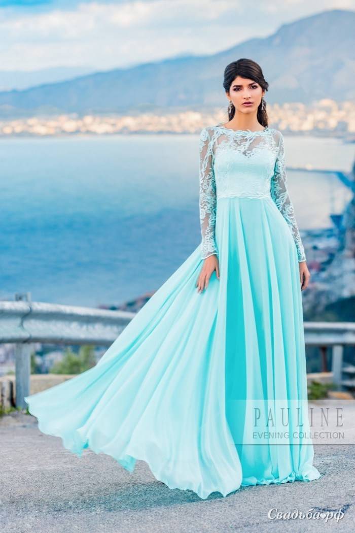 Яркие бирюзовые платья на свадьбу – самые модные модели