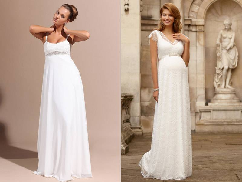 Свадебные платья для беременных — греческие, короткие и пышные модели