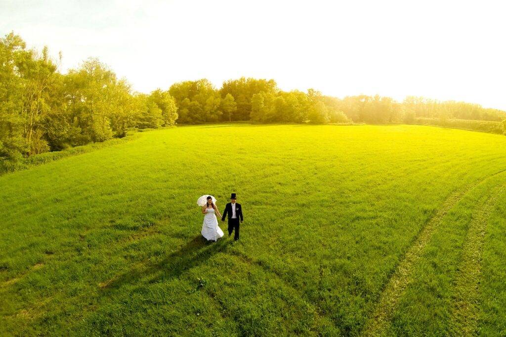 Свадебная съемка с квадрокоптера - аэросъемка свадеб в москве - цены