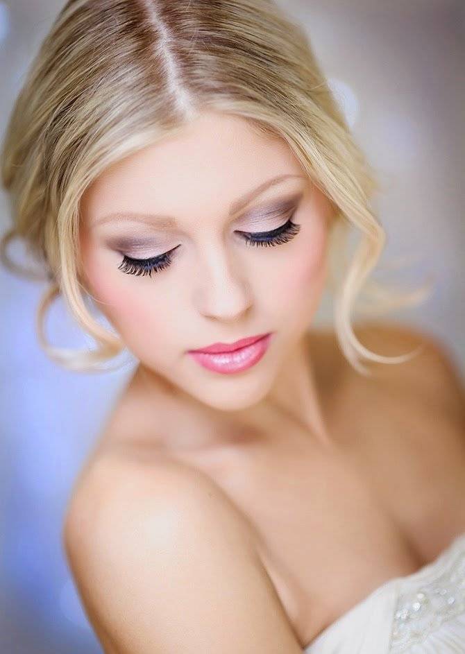 Классический свадебный макияж для блондинок