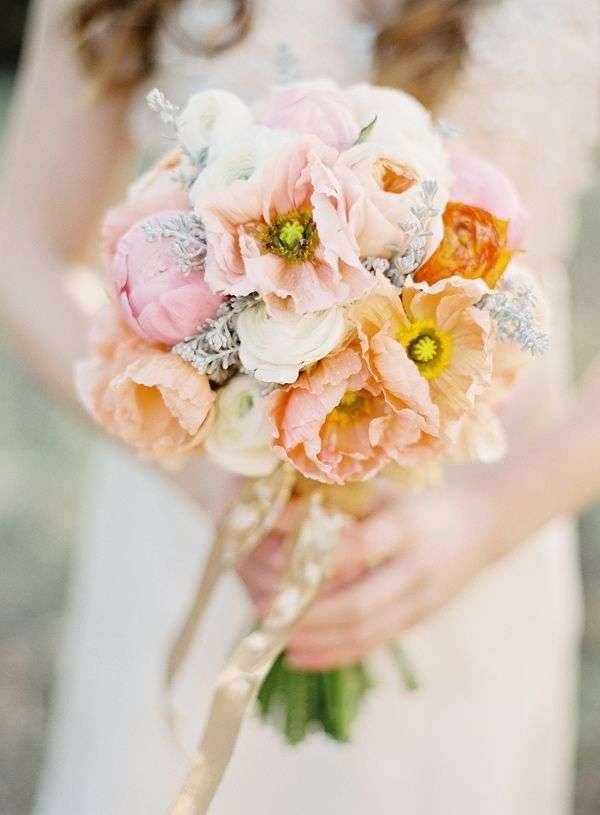 Персиковый букет для невесты в вариантах [2019] года? – фото, советы & идеи композиций