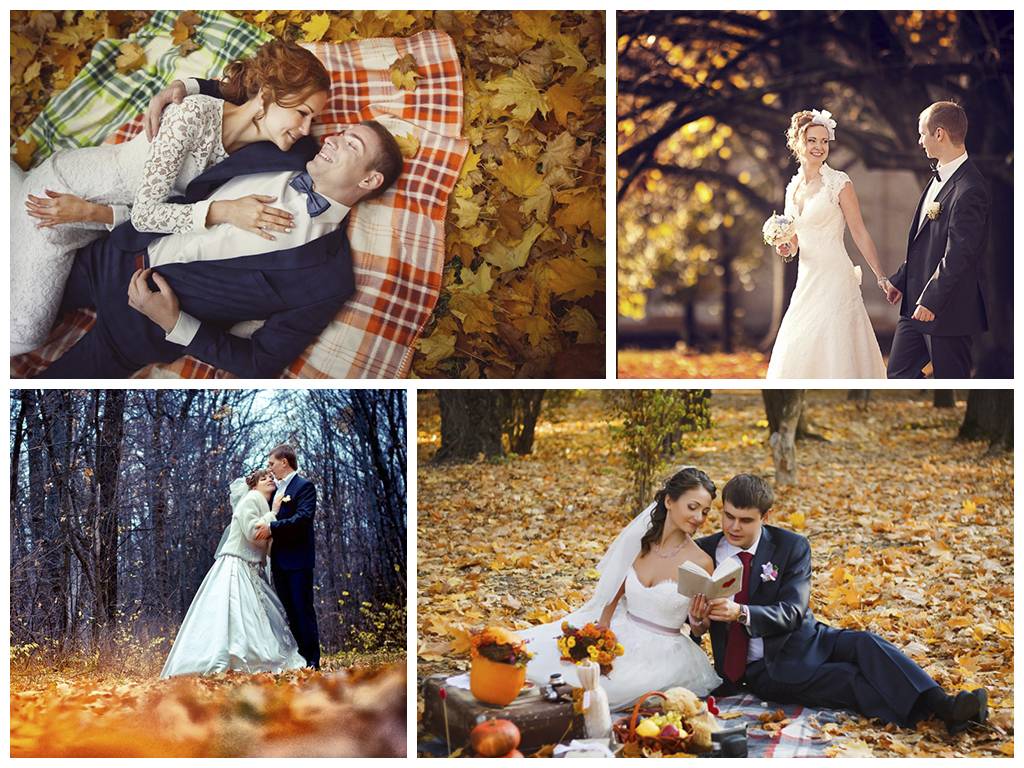 Свадьба осенью: место, цвет, тематика, оформление, меню