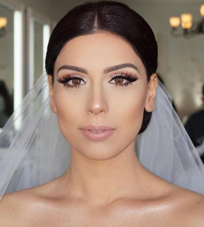 Свадебный макияж для карих глаз брюнеток фото 2019 год