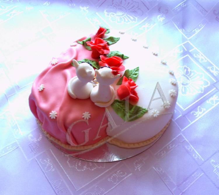 Фото одноярусных свадебных тортов
