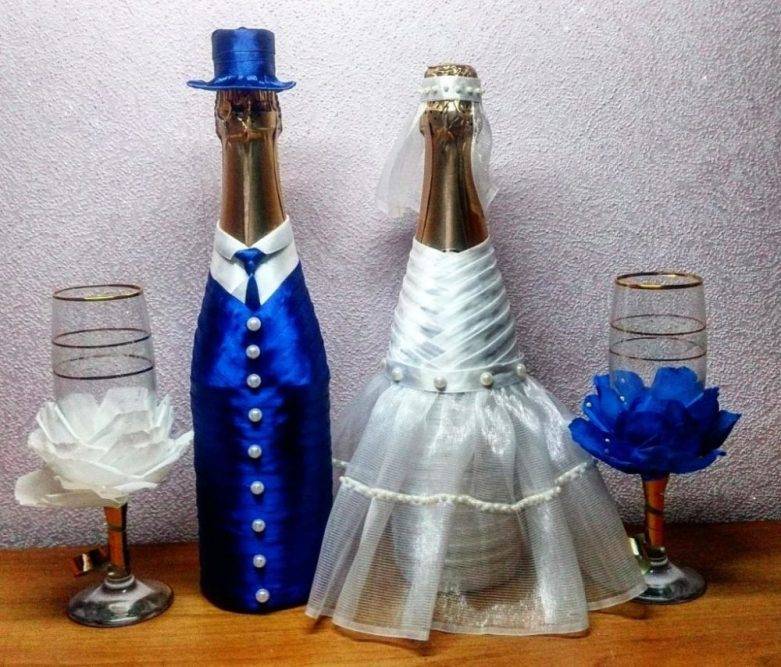 Как украсить шампанское на свадьбу своими руками?