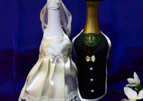 Как украсить шампанское на свадьбу своими руками | sovetguru
