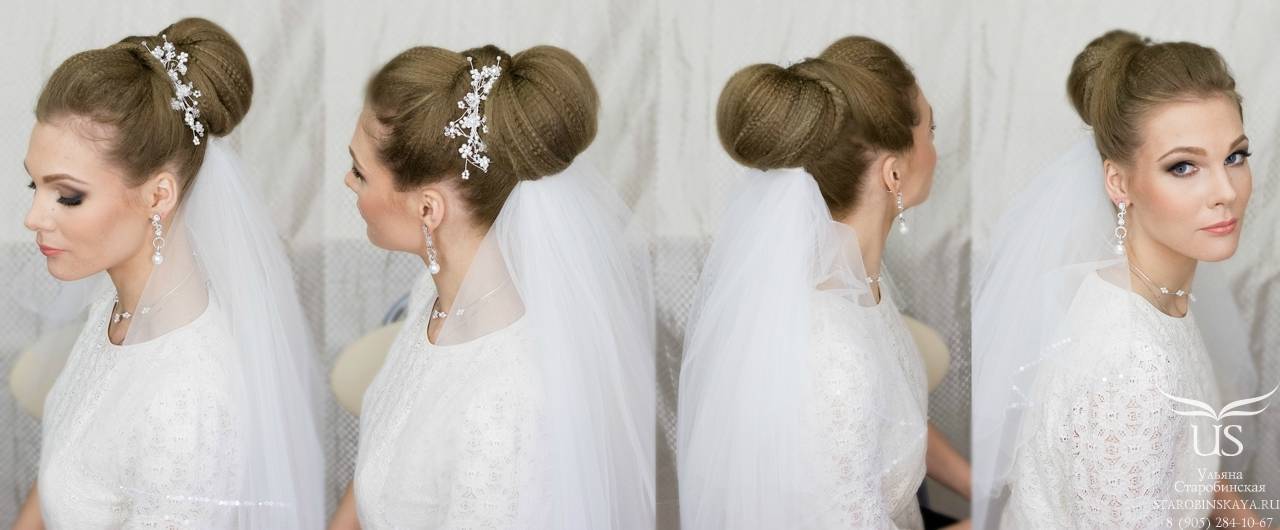 Свадебная прическа пучок: фото с рекомендациями, как сделать низкий и высокий пучок, с фатой, с челкой, с цветами и другие варианты самостоятельно.