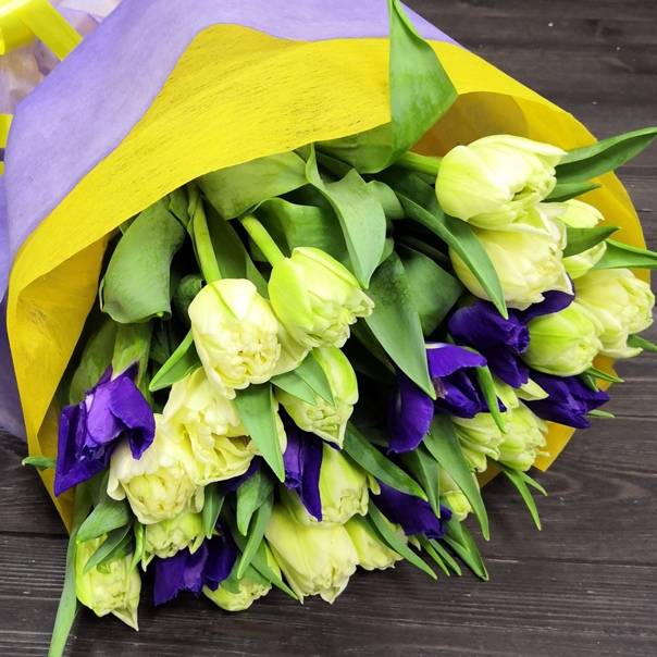 Свадебный букет из тюльпанов своими руками. сочетание тюльпанов и ирисов, роз (фото)