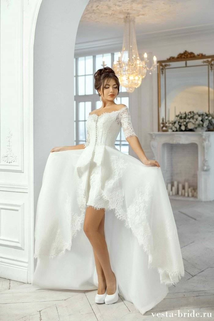 Свадебное платье-трансформер с отстегивающейся юбкой невесты