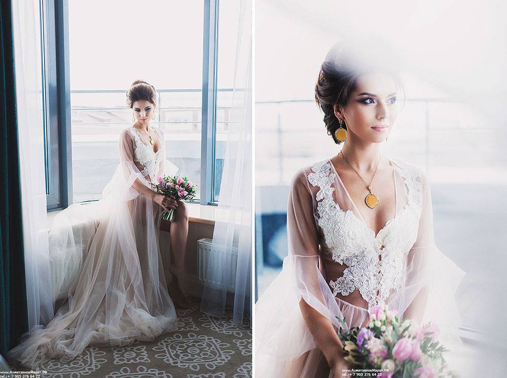 Будуарное платье невесты: модные образы на фото