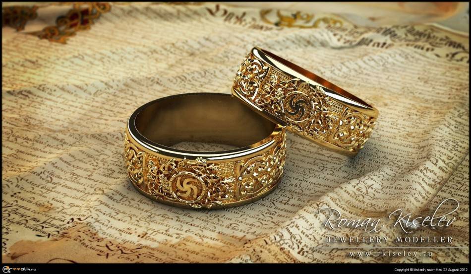 Какие бывают славянские обручальные кольца из золота?