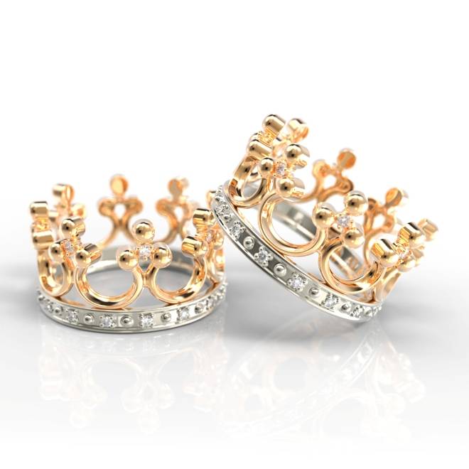 Эффектное кольцо-корона из золота – grammzolota.ru