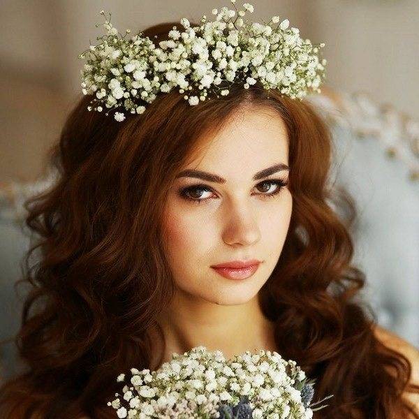Свадебные венки на голову из живых цветов