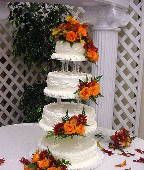 Свадебный торт, украшенный живыми цветами - мастер-классы