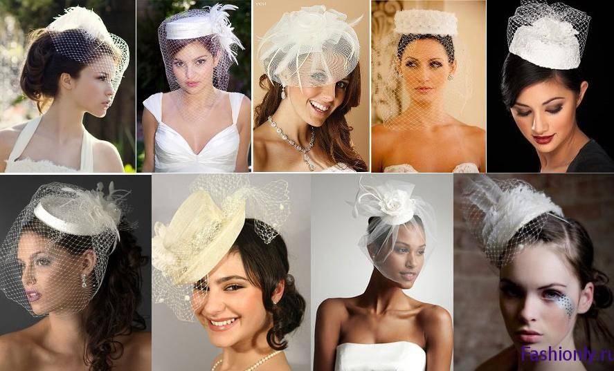 Украшаем короткие волосы на свадьбу – элегантный головной убор невесты