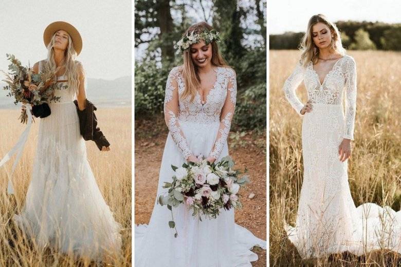Платье для невесты в деревенском стиле: как выбрать фасон и подходящие аксессуары