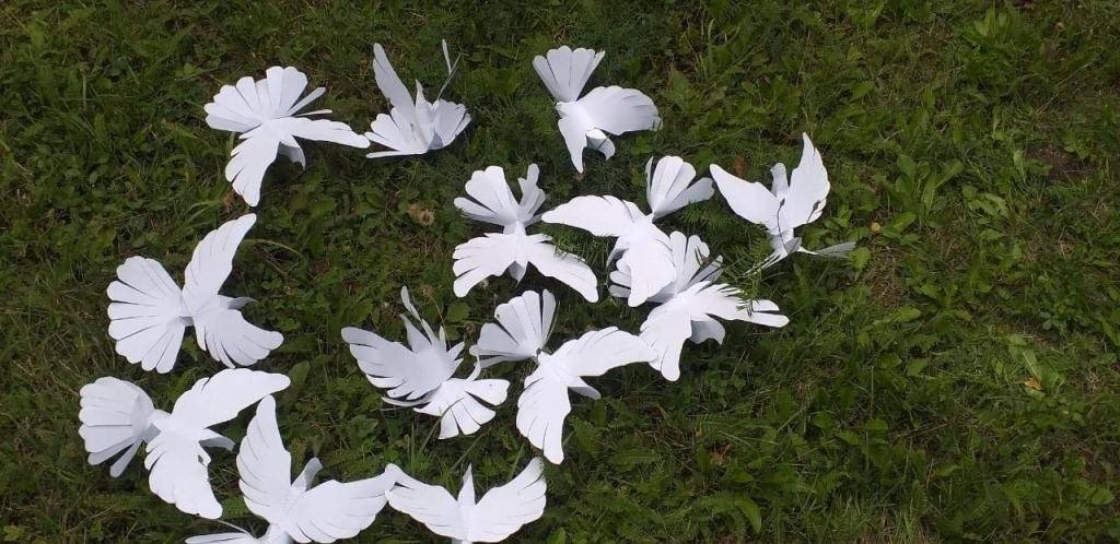 ᐉ выкройка объемного голубя из бумаги. как сделать бумажного голубя своими руками, птица из бумаги. гирлянда из голубей на свадьбу - svadba-dv.ru