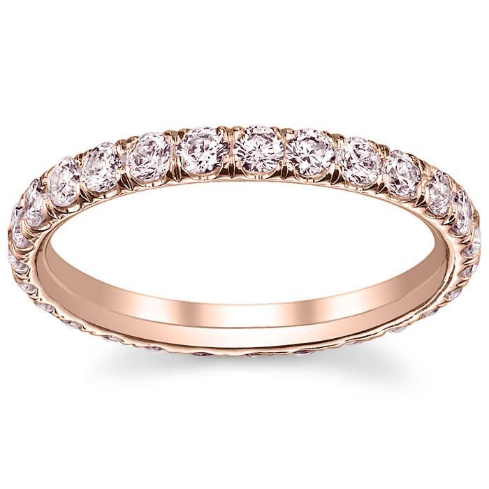 Обручальное кольцо из белого и розового золота с большими бриллиантами - обручальные кольца коллекция "дизайн"