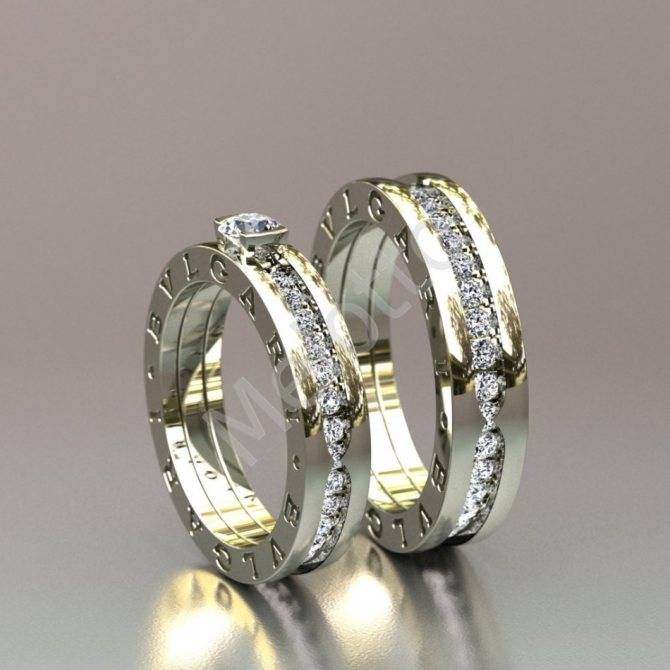 Обручальные кольца из платины & белого золота в тренде [2019] года ? с бриллиантами: мужские и женские – фото