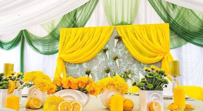 Свадьба в желтом цвете - оформление и проведение