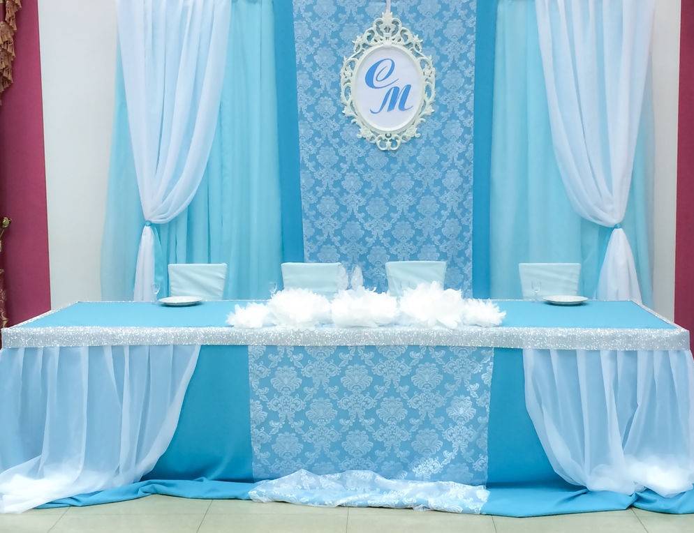 Бирюзовая свадьба: идеи оформление зала и стола