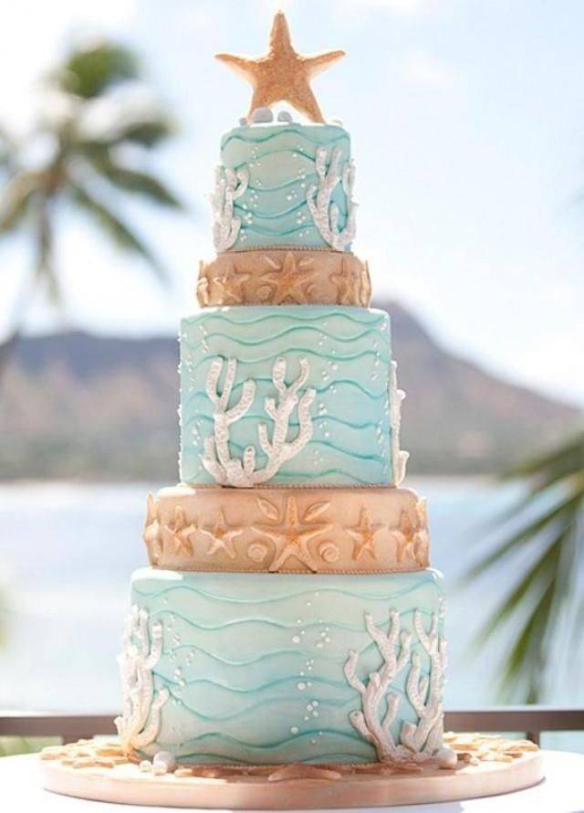 Свадебный торт в морском стиле в тренде [2019] – фото?, украшение & оформление