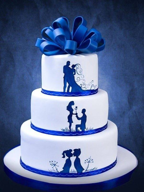 Торт в синем цвете на свадьбу