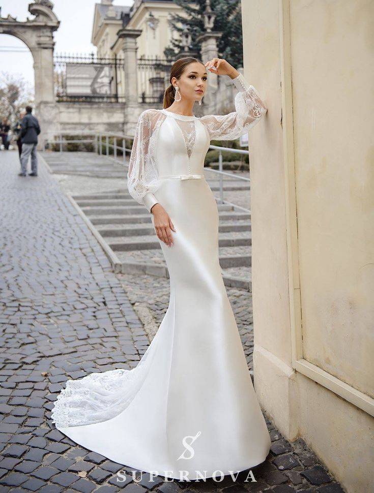 Закрытые свадебные платья: фото моделей и особенности выбора