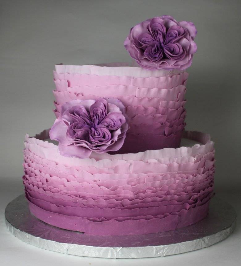 ᐉ фиолетовый свадебный торт с кремом и цветами - svadebniy-mir.su