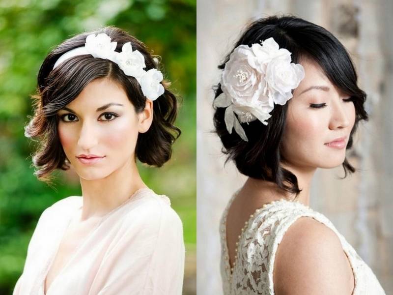 Свадебные прически на короткие волосы: красивые варианты с фото
