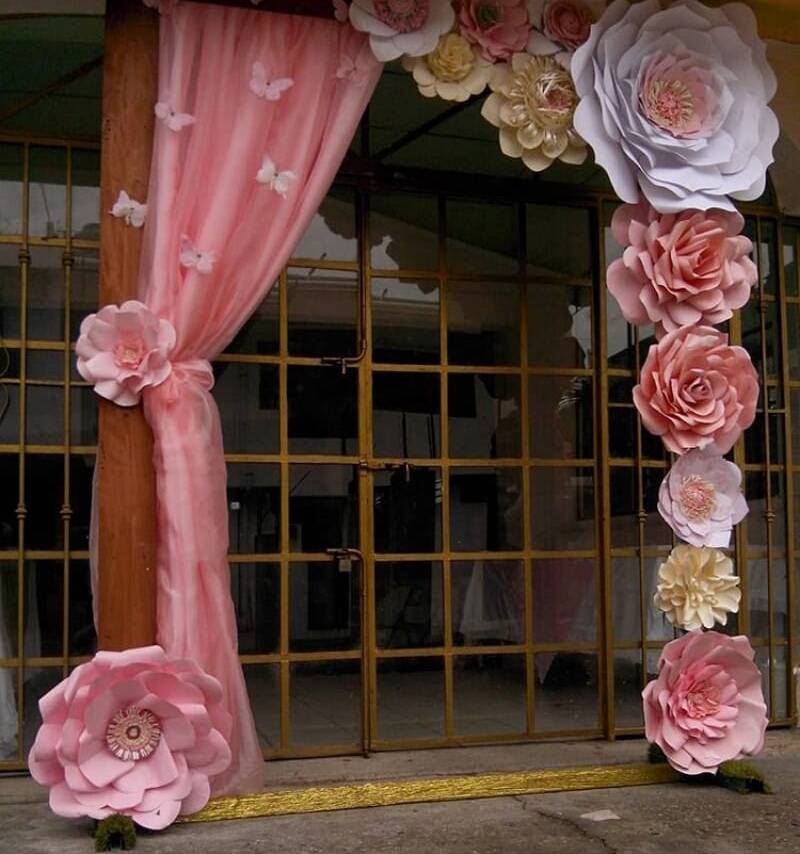 ᐉ украшение свадьбы большими цветами из изолона, бумаги - svadebniy-mir.su