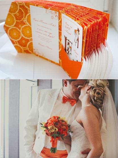 Оранжевое свадебное платье: как выбрать фасон и подходящий оттенок