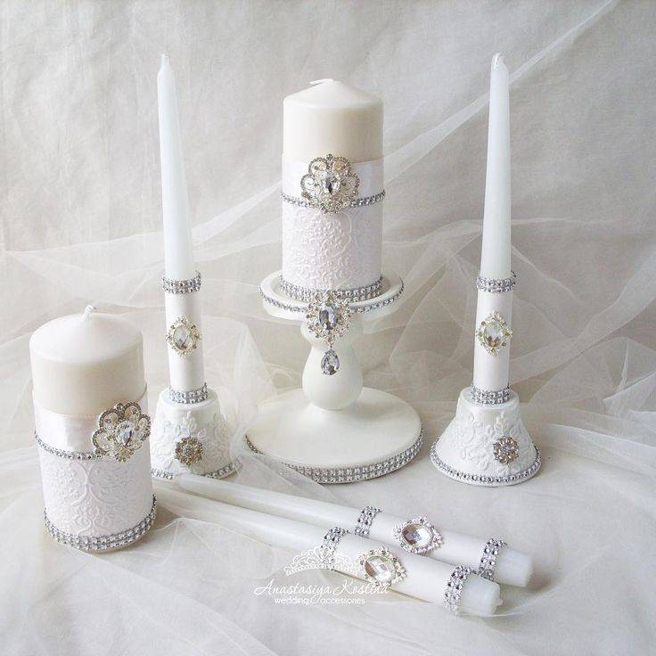 Создание и декорирование свадебных свечей своими руками