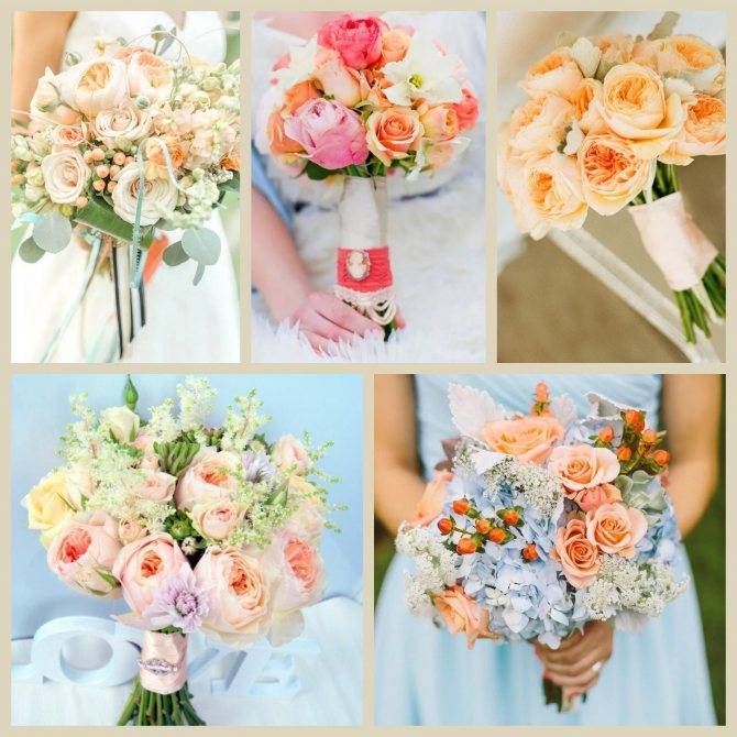 Оригинальный букет невесты – персиковый цвет всем к лицу: фото удачных композиций