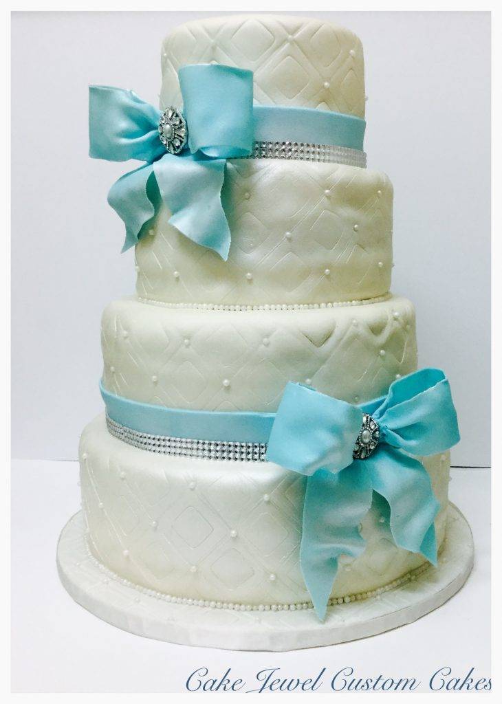 Красивые 1,2,3-ярусные свадебные торты в бирюзовом цвете