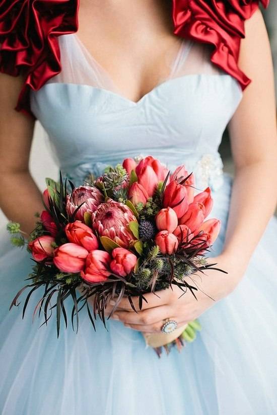 Свадебный букет из тюльпанов – самые оригинальные варианты