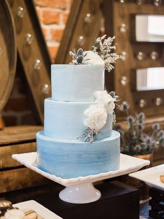 Синий торт на свадьбу: оригинальные варианты оформления