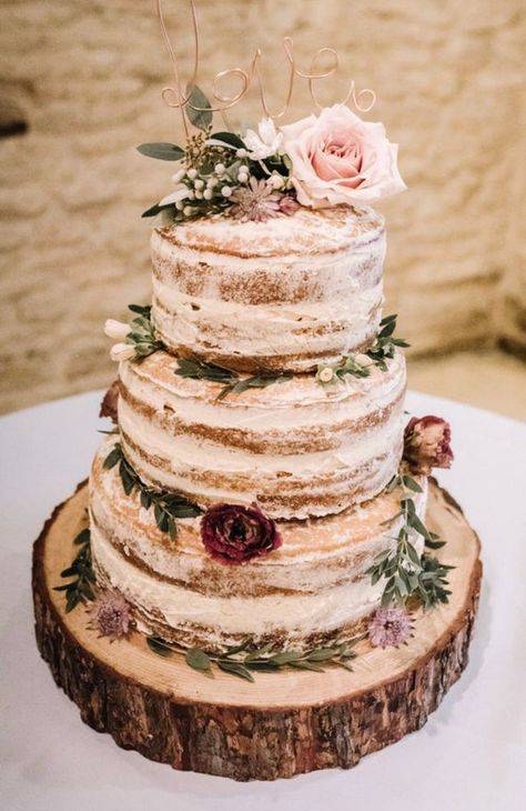 Свадебный торт в стиле рустик
