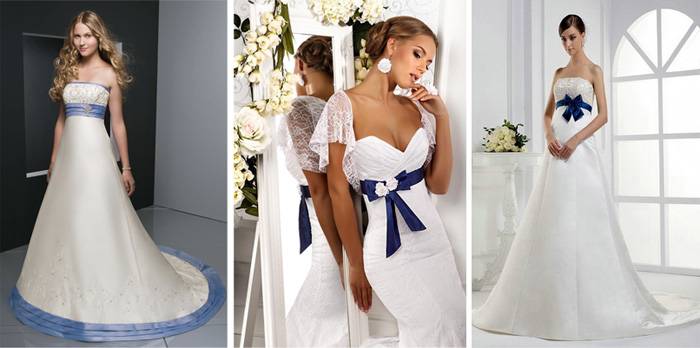 Синее свадебное платье для синей свадьбы: тонкости сочетаний, модные фасоны