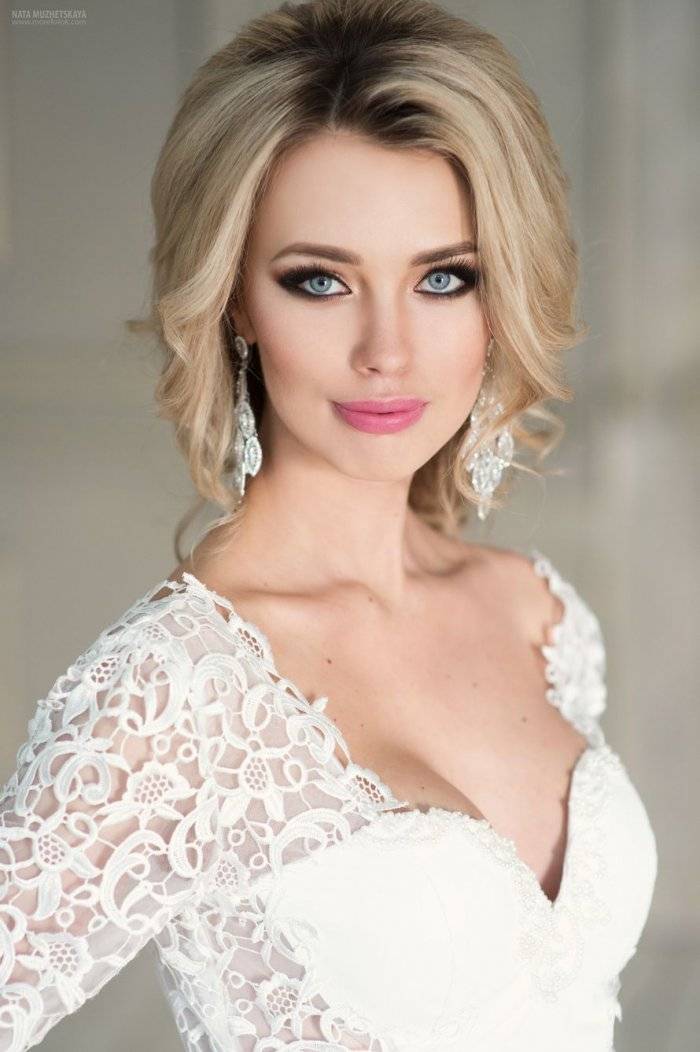 Как сделать яркий и нежный свадебный макияж для блондинки – идеи