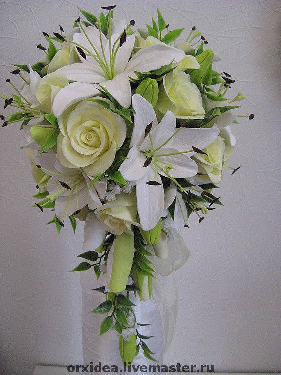 Свадебный букет из орхидей и роз для невесты: фото примеров и видео-уроки по составлению