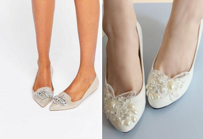 Свадебная обувь без каблука - как выбрать правильно, фото