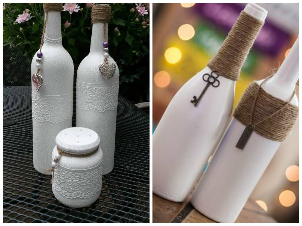 Декор бутылок: интерьерные и праздничные варианты оформления бутылок (100 фото)