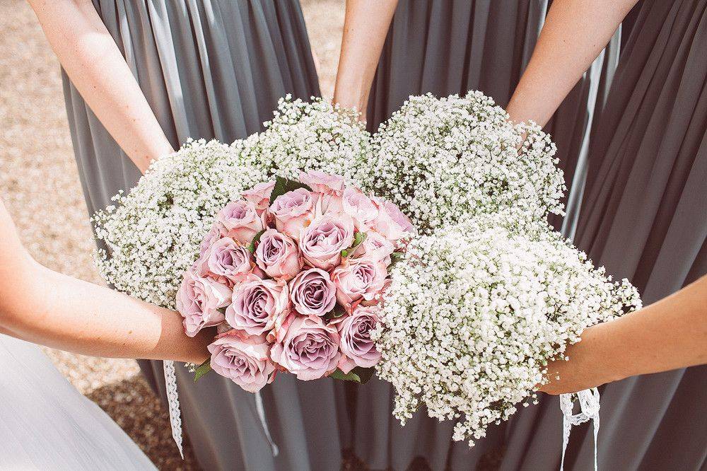 Свадебный букет из гипсофилы для невесты в [2019] своими руками ? – фото с розами & не только
